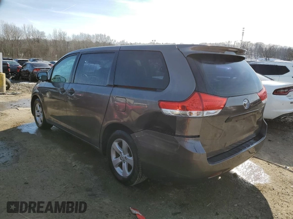 2012 Toyota Sienna with VIN 5TDZK3DC9CS205163, listed as a Copart auction lot 88674625 with 159,635 mi miles and Salvage title. Bid and sale history available at DreamBid. Image 2.
