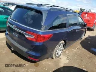 2020 Honda Odyssey EX-L with VIN 5FNRL6H7XLB044239, listed as a Copart auction lot 51140925 with 106,702 mi miles and Salvage Title. Bid and sale history available at carsss.com. Image 3.