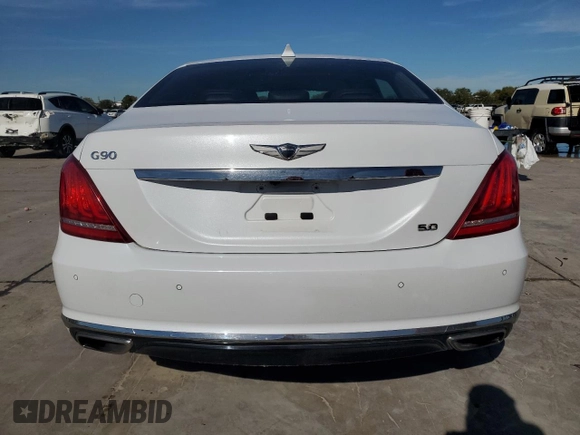 2019 Genesis G90 Ultimate with VIN KMHG54JH0KU050836, listed as a Copart auction lot 80133504 with 72,720 mi miles and Salvage Title. Bid and sale history available at DreamBid. Image 6.