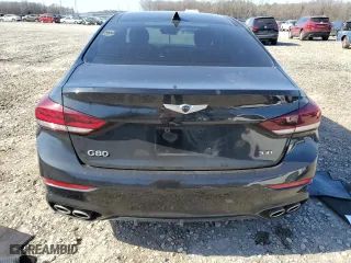 2018 Genesis G80 3.3T Sport with VIN KMHGN4JB3JU243539, listed as a Copart auction lot 43653695 with 81,008 mi miles and Salvage Title. Bid and sale history available at carsss.com. Image 6.