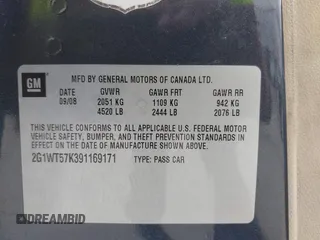 2009 Chevrolet Impala LT with VIN 2G1WT57K391169171, listed as a IAAI auction lot 42134607 with 162,591 mi miles and . Bid and sale history available at DreamBid. Image 9.