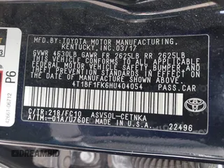 2017 Toyota Camry XLE z VIN 4T1BF1FK6HU404054, wystawiony jako IAAI lot #41921983 z przebiegiem 129 091 mil mil oraz . Historia ofert i sprzedaży dostępna na DreamBid. Obrazek 9.