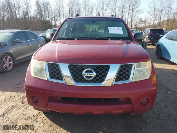 2006 Nissan Pathfinder SE with VIN 5N1AR18U26C663659, listed as a IAAI auction lot 41494195 with 1 mi miles. Bid and sale history available at carsss.com. Image 6.