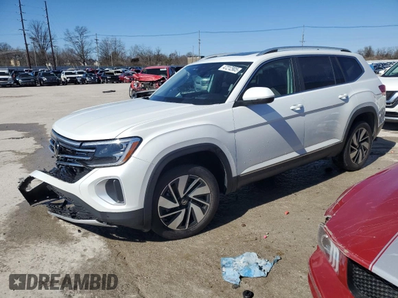 2024 Volkswagen Atlas SEL z VIN 1V2BR2CAXRC503592, wystawiony jako Copart lot #47212905 z przebiegiem 25 148 mil mil oraz Szkoda całkowita • Salvage title. Historia ofert i sprzedaży dostępna na DreamBid. Obrazek 1.