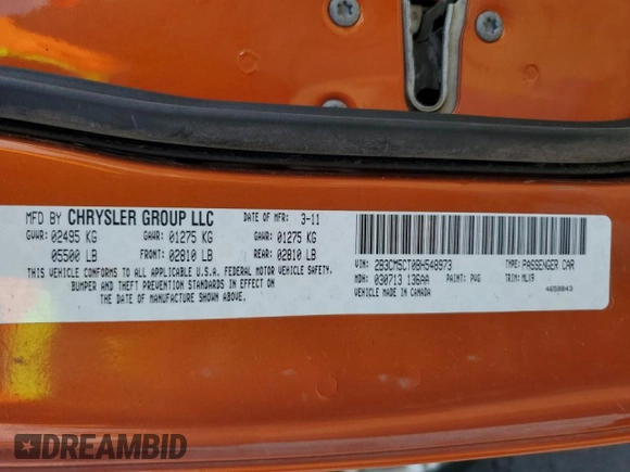 2011 Dodge Charger RT Plus with VIN 2B3CM5CT0BH548973, listed as a Copart auction lot 47579665 with 144,532 mi miles and Salvage Title. Bid and sale history available at carsss.com. Image 12.