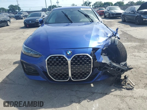 2023 BMW 4 Series 430i with VIN WBA53AP02PCL22461, listed as a Copart auction lot 75339224 with 9,923 mi miles and Salvage title. Bid and sale history available at DreamBid. Image 5.