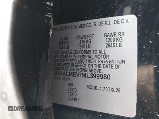 2021 GMC Terrain SLE with VIN 3GKALMEV7ML399980, listed as a IAAI auction lot 42300492 with 41,066 mi miles and . Bid and sale history available at DreamBid. Image 9.