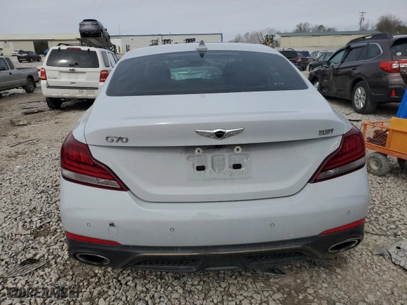 2020 Genesis G70 3.3T with VIN KMTG34LE0LU047077, listed as a Copart auction lot 45294085 with 53,122 mi miles and Salvage Title. Bid and sale history available at carsss.com. Image 6.