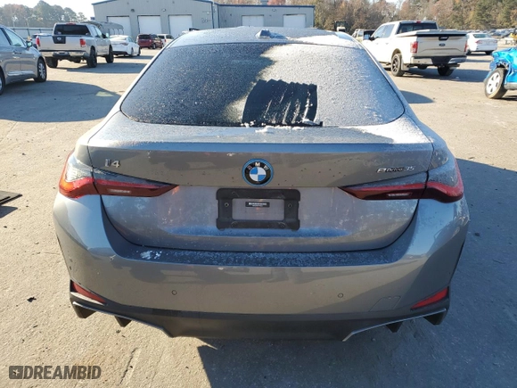 2023 BMW i4 eDrive35 with VIN WBY43AW05PFP80542, listed as a Copart auction lot 83422704 with NaN miles and Salvage Title. Bid and sale history available at carsss.com. Image 6.