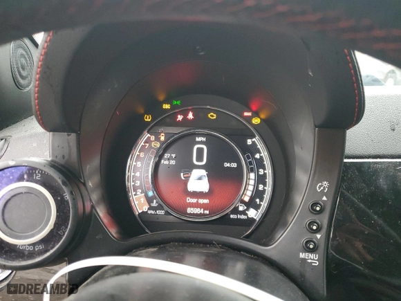 2015 FIAT 500 Abarth with VIN 3C3CFFFH8FT545214, listed as a Copart auction lot 45990335 with 65,964 mi miles and Salvage Title. Bid and sale history available at carsss.com. Image 9.