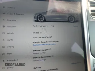 2017 Tesla Model S 60 with VIN 5YJSA1E17HF189627, listed as a Copart auction lot 64454635 with 106,003 mi miles and Salvage title. Bid and sale history available at DreamBid. Image 9.