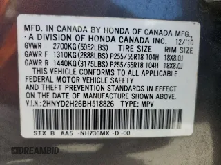 2011 Acura MDX with VIN 2HNYD2H26BH518826, listed as a Copart auction lot 55130215 with 235,227 mi miles and Salvage Title. Bid and sale history available at carsss.com. Image 13.