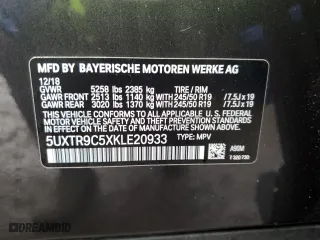 2019 BMW X3 xDrive30i with VIN 5UXTR9C5XKLE20933, listed as a Copart auction lot 49104275 with 64,799 mi miles and Salvage Title. Bid and sale history available at carsss.com. Image 14.