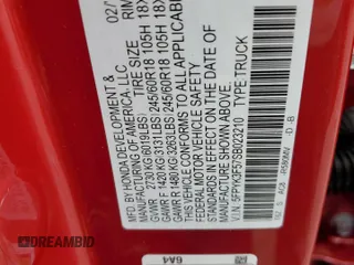 2025 Honda Ridgeline RTL z VIN 5FPYK3F57SB023210, wystawiony jako Copart lot #53093665 z przebiegiem 898 mil mil oraz Szkoda całkowita • Salvage title. Historia ofert i sprzedaży dostępna na DreamBid. Obrazek 14.