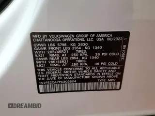 2023 Volkswagen Atlas SEL Premium R-Line с VIN 1V2FE2CA7PC203504, выставлен на аукционе Copart как лот 57632605 с пробегом 47 875 миль миль и Списание • Salvage title. История ставок и продаж доступна на DreamBid. Изображение 13.