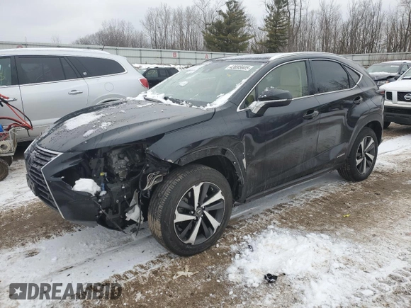 2020 Lexus NX with VIN JTJGJRDZ4L2140115, listed as a Copart auction lot 43695605 with 57,146 mi miles and Salvage Title. Bid and sale history available at carsss.com. Image 1.