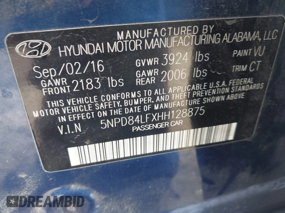2017 Hyundai Elantra SE z VIN 5NPD84LFXHH128875, wystawiony jako IAAI lot #42260974 z przebiegiem 103 009 mil mil oraz . Historia ofert i sprzedaży dostępna na DreamBid. Obrazek 9.