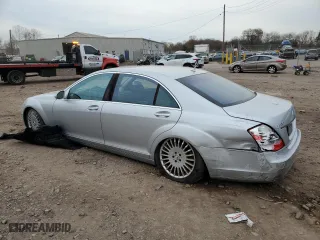 2007 Mercedes-Benz S-Class 5.5L V8 with VIN WDDNG71X87A039743, listed as a Copart auction lot 80733584 with 0 mi miles and Salvage Title. Bid and sale history available at carsss.com. Image 2.