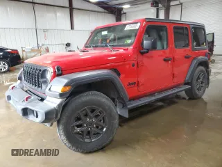 2024 Jeep Wrangler Sport S with VIN 1C4PJXDG5RW177357, listed as a Copart auction lot 52955605 with 8,382 mi miles and Salvage Title. Bid and sale history available at DreamBid. Image 1.