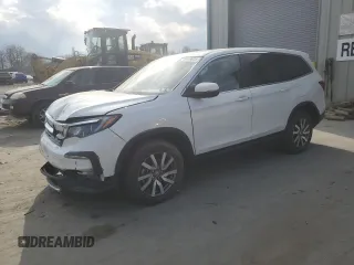 2021 Honda Pilot EX-L z VIN 5FNYF6H55MB038447, wystawiony jako Copart lot #49959975 z przebiegiem Nie podano mil oraz Szkoda całkowita • Salvage title. Historia ofert i sprzedaży dostępna na DreamBid. Obrazek 1.