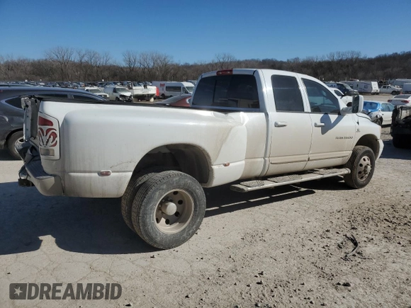 2006 Dodge 3500 SLT with VIN 3D7MX48C86G164397, listed as a Copart auction lot 47233485 with 167,605 mi miles and Salvage title. Bid and sale history available at DreamBid. Image 3.