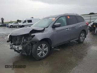 2018 Nissan Pathfinder S with VIN 5N1DR2MN7JC663344, listed as a Copart auction lot 44406985 with 117,208 mi miles and Salvage Title. Bid and sale history available at carsss.com. Image 1.