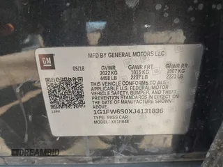2018 Chevrolet Bolt EV LT с VIN 1G1FW6S0XJ4131836, выставлен на аукционе IAAI как лот 42478414 с пробегом 42 301 миль миль и . История ставок и продаж доступна на DreamBid. Изображение 9.