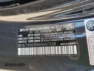 2022 Mercedes-Benz AMG GT 43 с VIN W1K7X5KB8NA047208, выставлен на аукционе Copart как лот 75764383 с пробегом 20 855 миль миль и . История ставок и продаж доступна на DreamBid. Изображение 13.