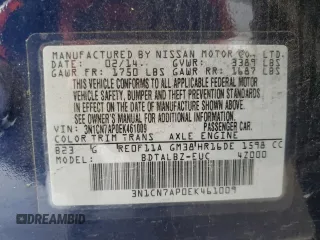 2014 Nissan Versa SV with VIN 3N1CN7AP0EK461009, listed as a Copart auction lot 47828175 with 125,832 mi miles and Clean Title. Bid and sale history available at DreamBid. Image 12.