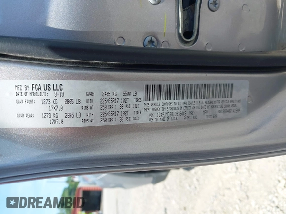 2020 Jeep Cherokee Latitude with VIN 1C4PJMCB8LD518449, listed as a IAAI auction lot 42607389 with 75,753 mi miles and . Bid and sale history available at DreamBid. Image 9.