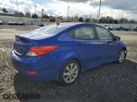 2013 Hyundai Accent GLS with VIN KMHCU4AE5DU301361, listed as a Copart auction lot 46841405 with 148,545 mi miles and Salvage Title. Bid and sale history available at carsss.com. Image 3.