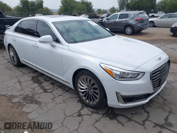 2019 Genesis G90 Premium with VIN KMTF34JA4KU061686, listed as a IAAI auction lot 42157076 with 27,359 mi miles and . Bid and sale history available at DreamBid. Image 1.