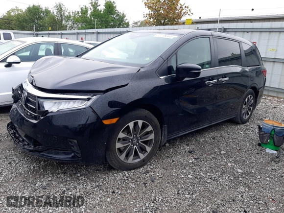 2023 Honda Odyssey EX-L with VIN 5FNRL6H66PB060032, listed as a Copart auction lot 72218364 with Not Provided miles and Salvage Title. Bid and sale history available at carsss.com. Image 1.