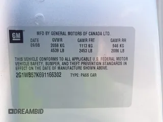 2009 Chevrolet Impala LS with VIN 2G1WB57K691166302, listed as a IAAI auction lot 41978689 with 215,400 mi miles and . Bid and sale history available at DreamBid. Image 9.
