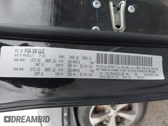 2019 Jeep Cherokee Limited with VIN 1C4PJMDX4KD251190, listed as a IAAI auction lot 41971282 with 28,207 mi miles and . Bid and sale history available at DreamBid. Image 9.