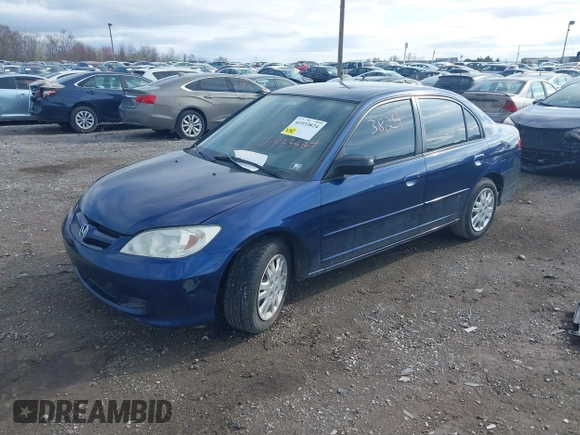 2004 Honda Civic LX z VIN 2HGES16524H511284, wystawiony jako IAAI lot #41933824 z przebiegiem 68 954 mil mil oraz . Historia ofert i sprzedaży dostępna na DreamBid. Obrazek 2.