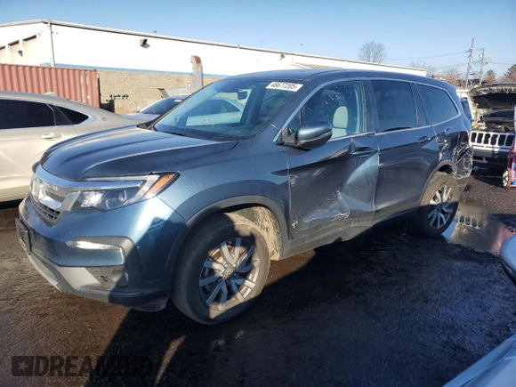 2022 Honda Pilot EX-L with VIN 5FNYF6H5XNB037831, listed as a Copart auction lot 46677205 with 19,285 mi miles and Salvage Title. Bid and sale history available at carsss.com. Image 1.