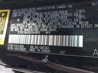 2011 Lexus RX 350 with VIN 2T2ZK1BA2BC044809, listed as a IAAI auction lot 41888406 with 207,887 mi miles. Bid and sale history available at carsss.com. Image 9.