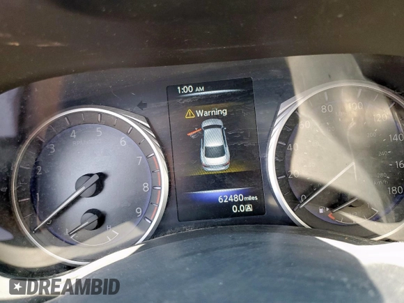 2017 Infiniti Q50 Premium with VIN JN1EV7AP7HM739109, listed as a Copart auction lot 59204345 with 62,480 mi miles and Salvage title. Bid and sale history available at DreamBid. Image 9.