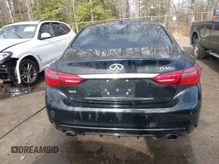 2020 Infiniti Q50 Red Sport 400 with VIN JN1FV7AR3LM660552, listed as a IAAI auction lot 41477949 with 53,392 mi miles and . Bid and sale history available at carsss.com. Image 16.