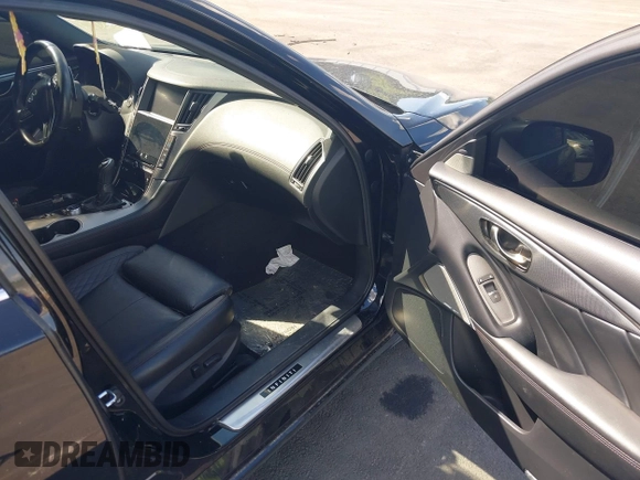 2018 Infiniti Q50 Red Sport 400 with VIN JN1FV7APXJM461106, listed as a IAAI auction lot 42347610 with 40,464 mi miles and . Bid and sale history available at DreamBid. Image 5.