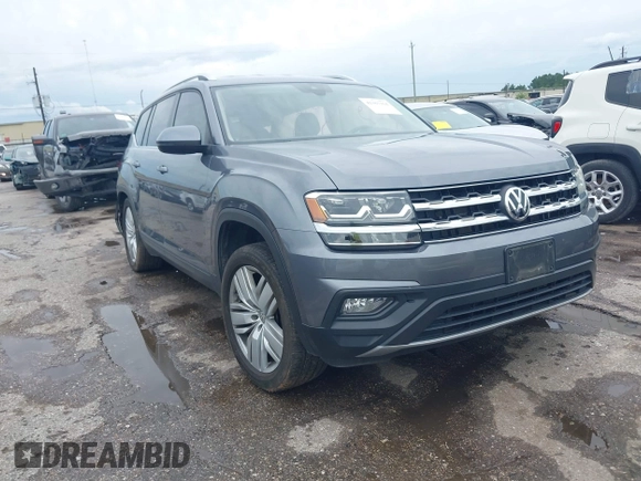 2019 Volkswagen Atlas SE with VIN 1V2WR2CA5KC514748, listed as a IAAI auction lot 42367164 with 57,827 mi miles and . Bid and sale history available at DreamBid. Image 1.