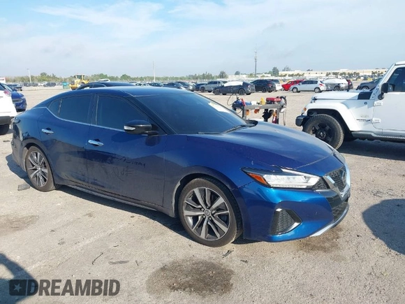 2020 Nissan Maxima SV with VIN 1N4AA6CV4LC365835, listed as a IAAI auction lot 41761294 with 126,854 mi miles. Bid and sale history available at carsss.com. Image 1.