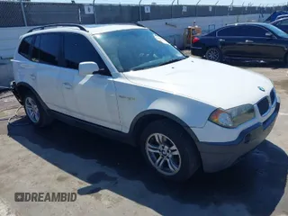 2005 BMW X3 3.0i with VIN WBXPA93465WD14020, listed as a IAAI auction lot 42002808 with 151,372 mi miles. Bid and sale history available at carsss.com. Image 1.