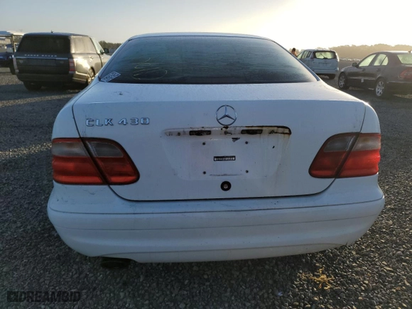 1999 Mercedes-Benz CLK-Class with VIN WDBLJ70G0XF054064, listed as a Copart auction lot 78911454 with 0 mi miles and Salvage Title. Bid and sale history available at carsss.com. Image 6.