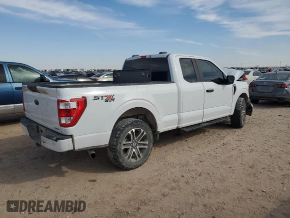 2021 Ford F-150 XL z VIN 1FTEX1EP5MKD46343, wystawiony jako Copart lot #46151405 z przebiegiem 197 930 mil mil oraz Szkoda całkowita • Salvage title. Historia ofert i sprzedaży dostępna na DreamBid. Obrazek 3.