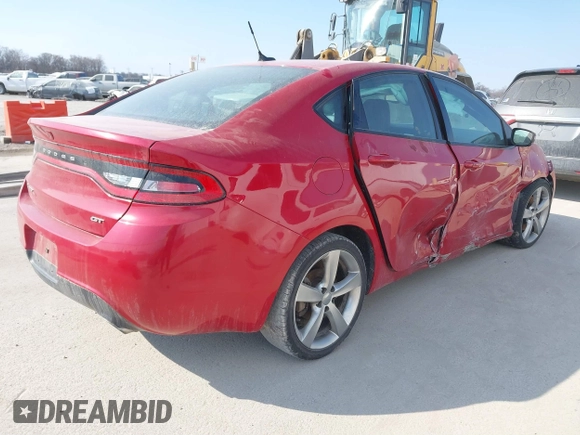 2014 Dodge Dart GT with VIN 1C3CDFEB1ED701407, listed as a IAAI auction lot 41705509 with 201,553 mi miles. Bid and sale history available at carsss.com. Image 4.
