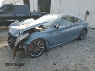 2022 Infiniti Q60 Red Sport 400 with VIN JN1FV7LK4NM660384, listed as a Copart auction lot 45288615 with 41,781 mi miles and Non repairable. Bid and sale history available at DreamBid. Image 1.