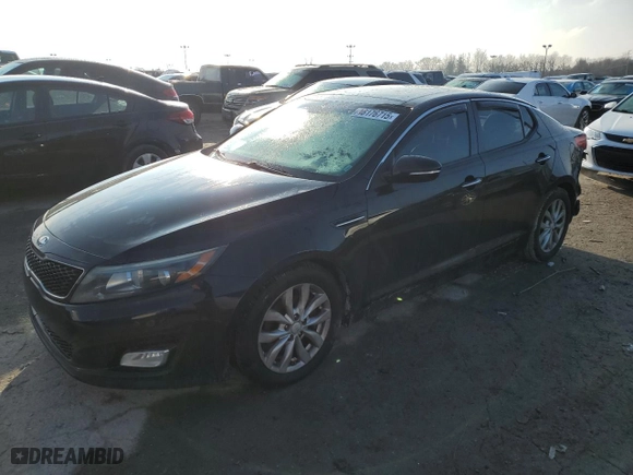 2014 Kia Optima EX with VIN 5XXGN4A77EG297857, listed as a Copart auction lot 46176715 with 150,452 mi miles and Salvage Title. Bid and sale history available at carsss.com. Image 1.
