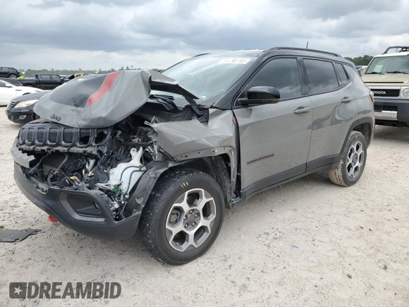 2022 Jeep Compass Trailhawk with VIN 3C4NJDDBXNT231276, listed as a Copart auction lot 55290785 with 20,814 mi miles and Salvage title. Bid and sale history available at DreamBid. Image 1.